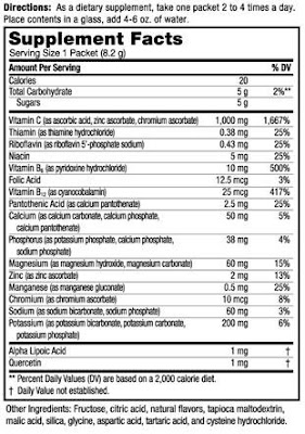 EmergenC, EmergenC Nutrition Facts, EmergenC Nutrition