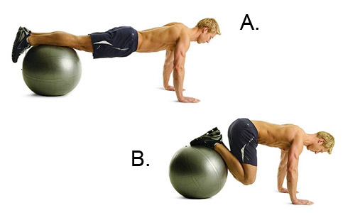 Swiss Ball Jackknife, ab workouts, ab exercises, lower ab exercises, oblique exercises, best upper ab exercises, best lower ab exercises, best oblique exercises, abs workout, six pack abs workout, shredded abs workout, best exercises for abs, best exercises for lower abs, best stomach exercises, stomach exercises for men, stomach exercises for women, top oblique exercises, lower abdominal exercise, abdominal exercises for men