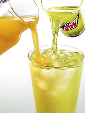 Kickstart is basically mountain dew infused with caffeine and B vitamins, cut with 5% juice.