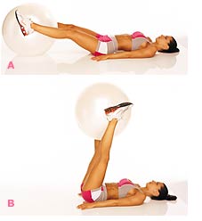 Exercise Ball Leg Lifts Exercise Ball Leg Lifts