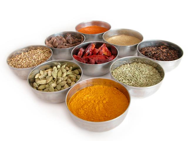bowls of spices