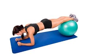 Decline Swiss Ball Planks.