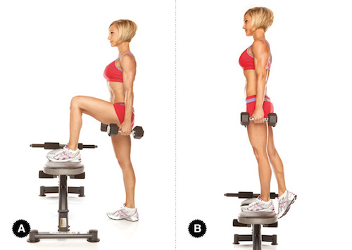 dumbbell step-ups, butt workout, glutes workout, butt workout plan, best butt workout plan, best glutes workout plan, glute workouts, best lower body workout plan, lower body workout, leg workout, legs workout, glute workout, leg workouts, free workout plans